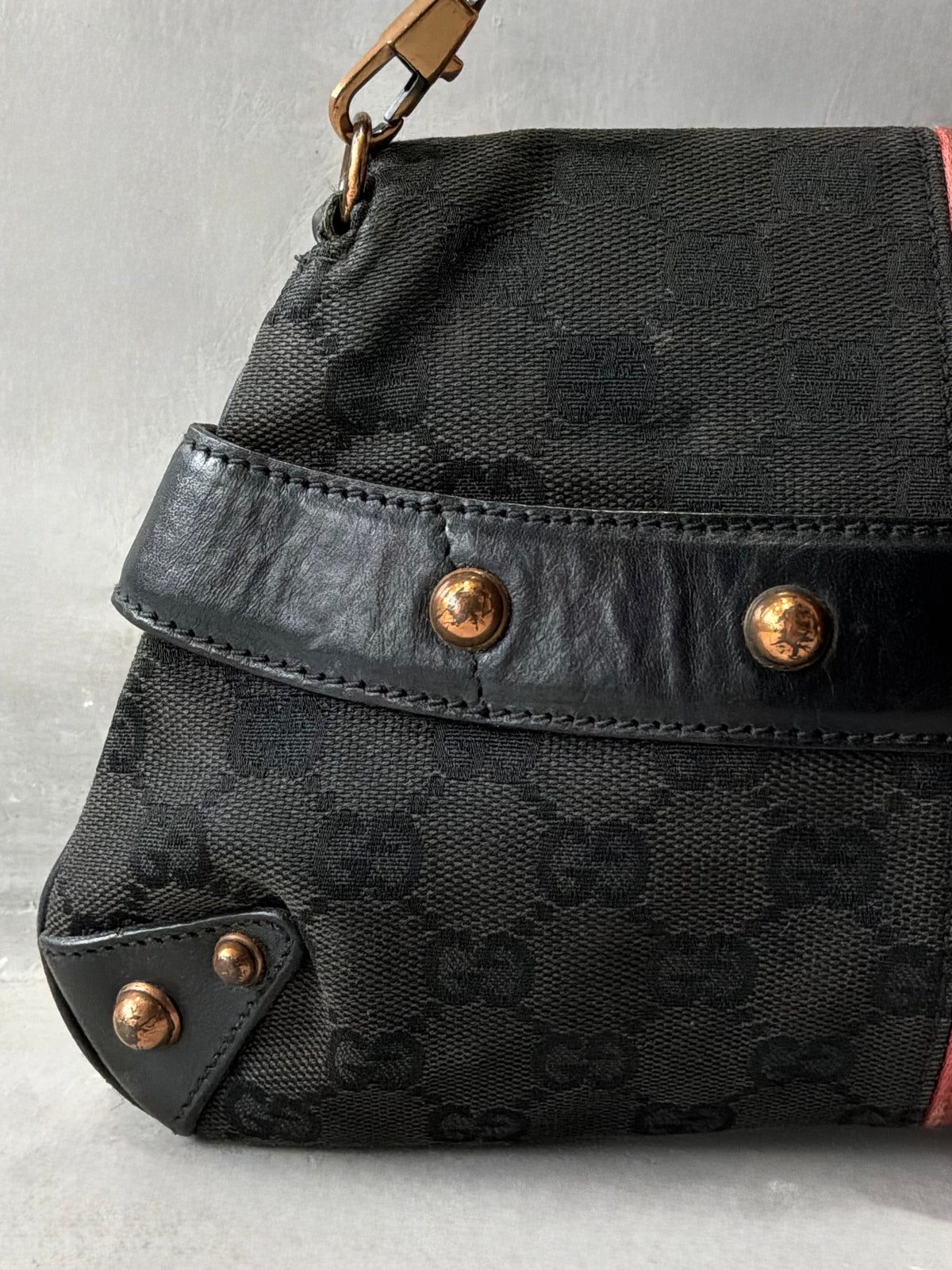 Gucci By Tom Ford Satin Horsebit Bamboo Chain Shouder  Bag