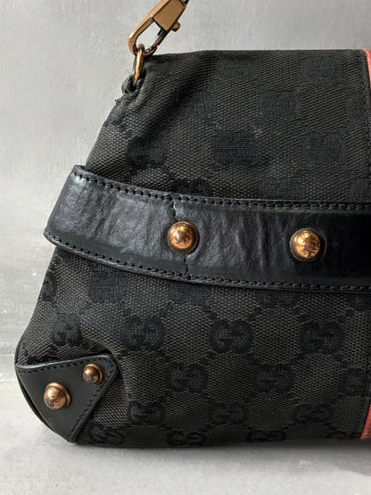Gucci By Tom Ford Satin Horsebit Bamboo Chain Shouder  Bag