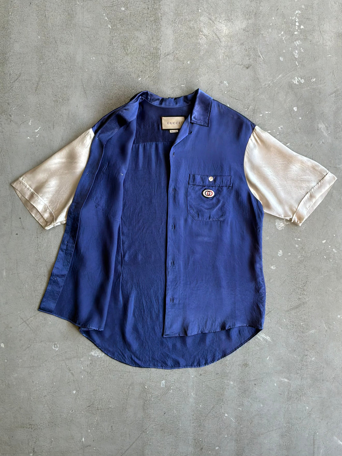 Gucci Interlocking G Satin Bowling Shirt