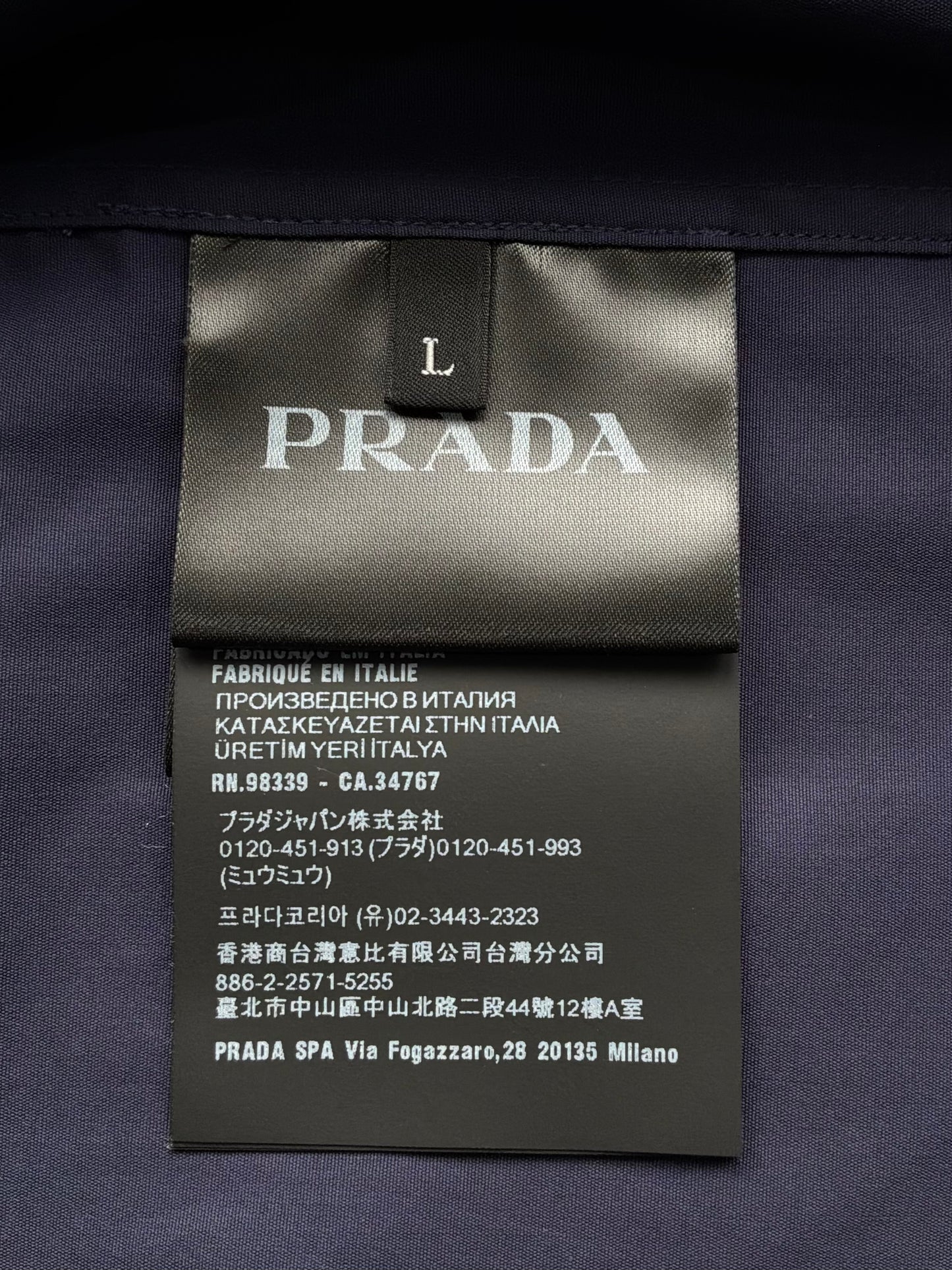 Prada Navy Button Up Shirt