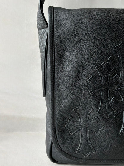Chrome Hearts Cemetery Cross Patch Mail Leather Bag