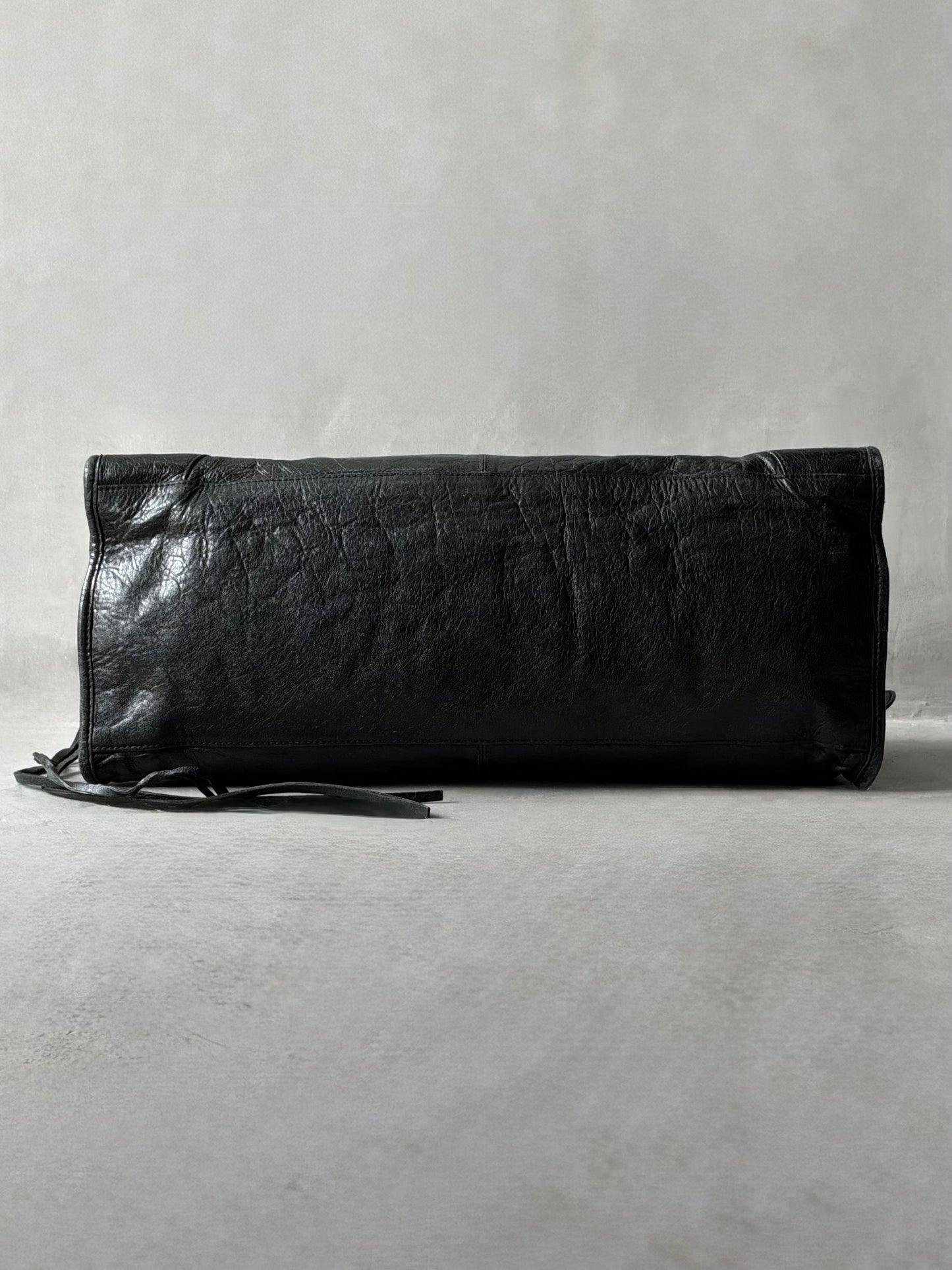 Balenciaga Part Time Black on Brass Lambskin Bag