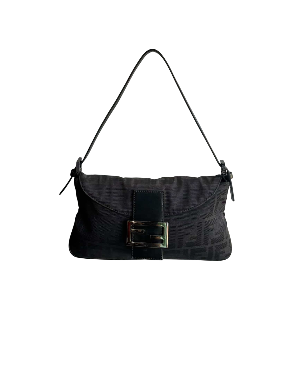 Fendi Black Monogram Baguette Bag
