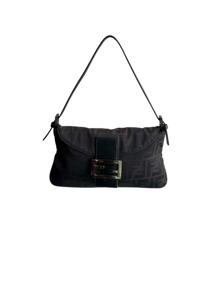 Fendi Black Monogram Baguette Bag