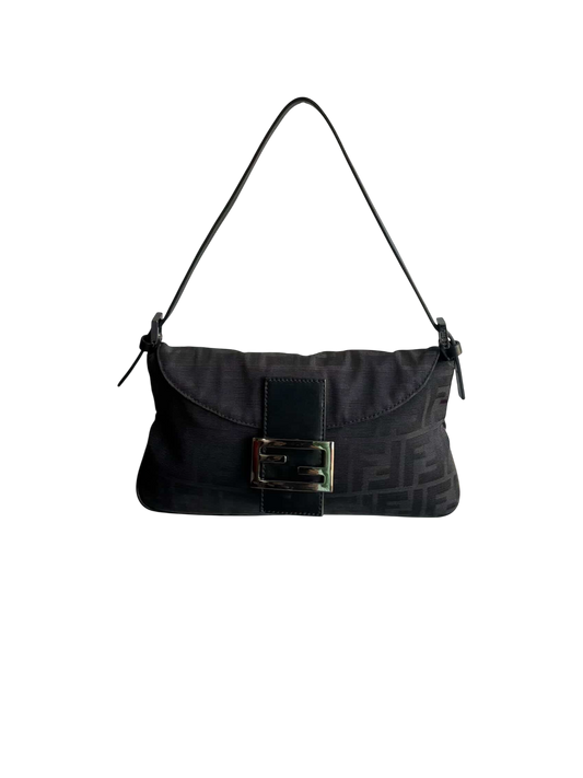 Fendi Black Monogram Baguette Bag