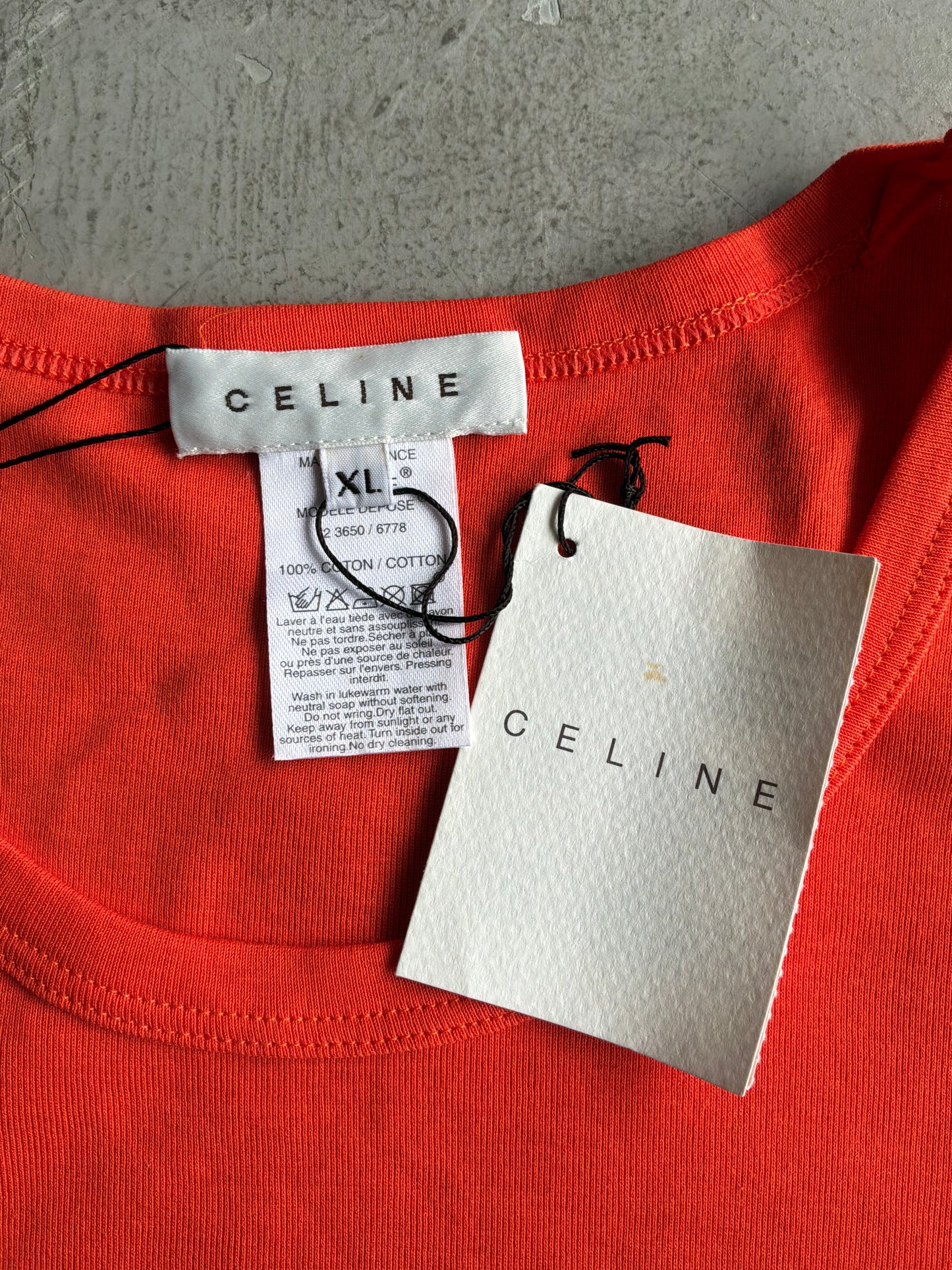 Celine Beaded Logo Orange Blouse