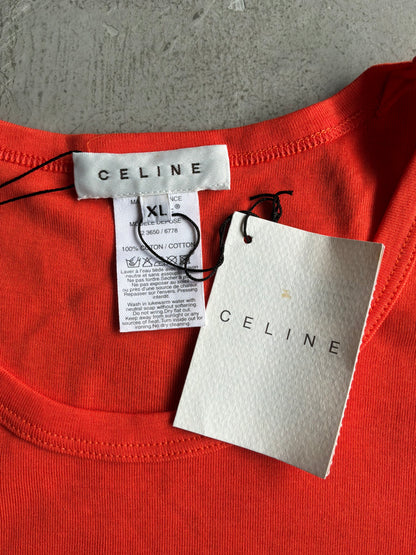Celine Beaded Logo Orange Blouse