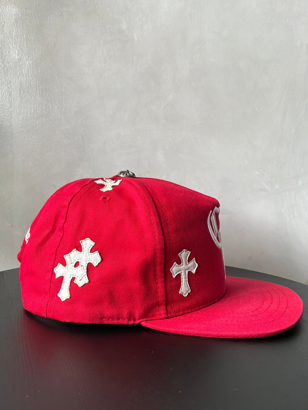 Chrome Hearts Red & White Multipatch Baseball Hat