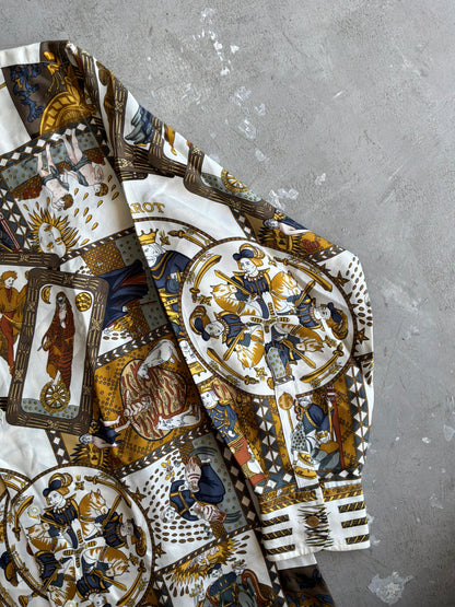 90s Hermes Tarof Motif Silk Shirt