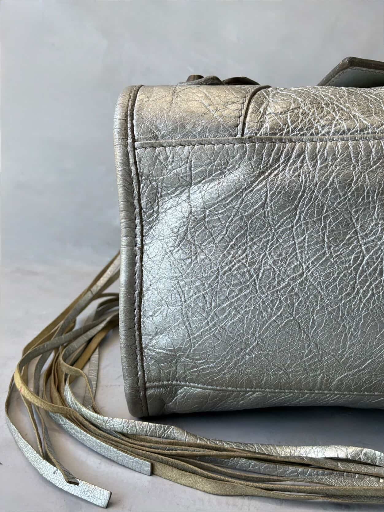 Balenciaga Classic City Metallic Silver Lambskin Bag