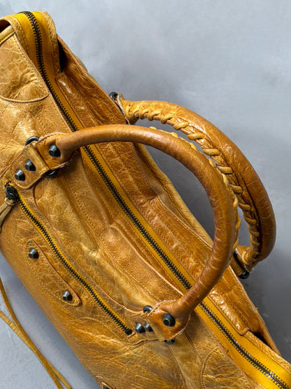 Balenciaga Classic City Yellow on Brass Lambskin Bag