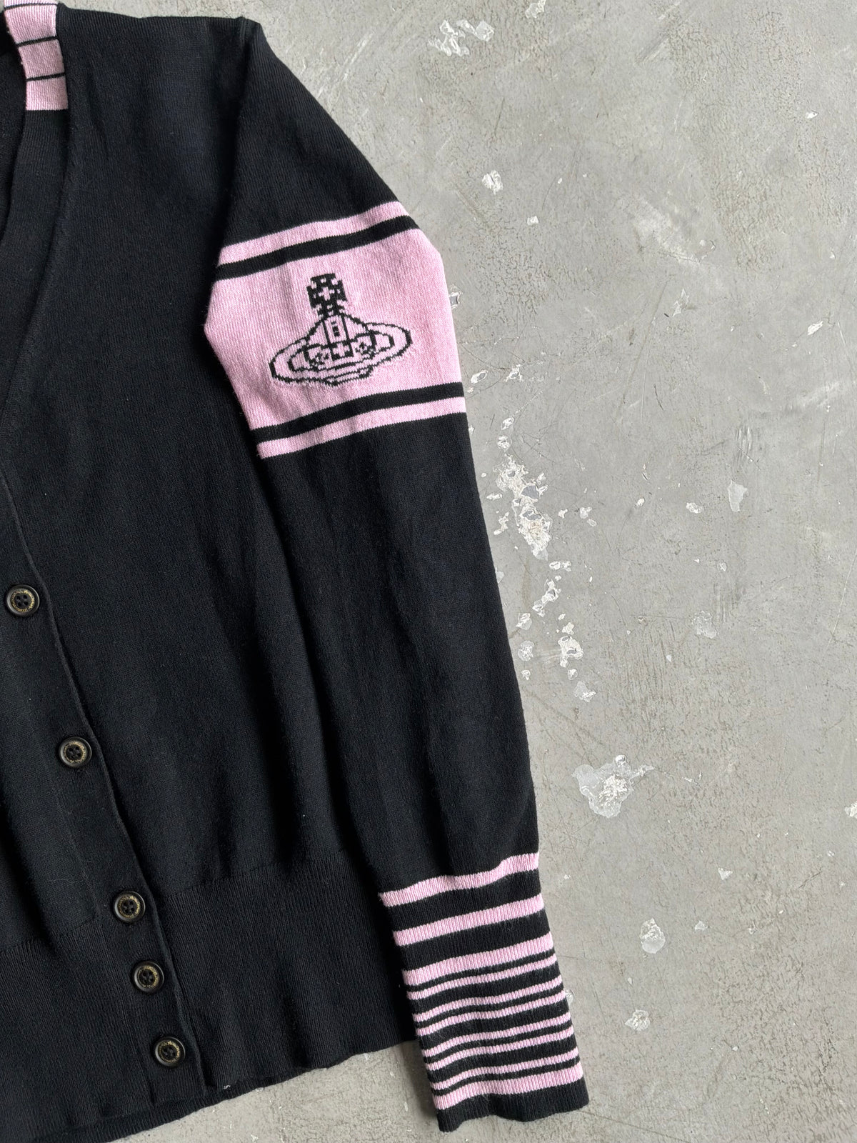 Vivienne Westwood Black Pink Wool Cardigan