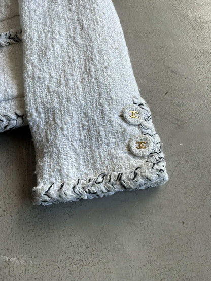 2007 Chanel White & Gold Tweed Blazer