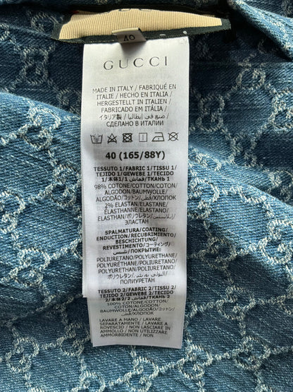 Gucci Monogram Metallic Reversible Denim Jacket