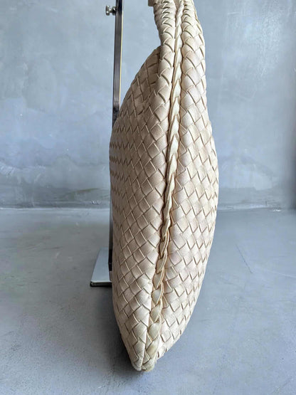 Bottega Veneta Intrecciato Cream Hobo Bag