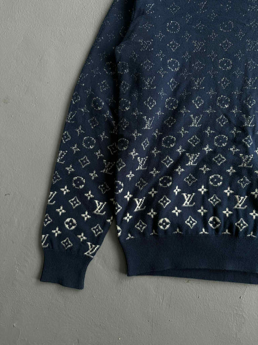 Louis Vuitton Blue & White Gradient Monogram Crewneck