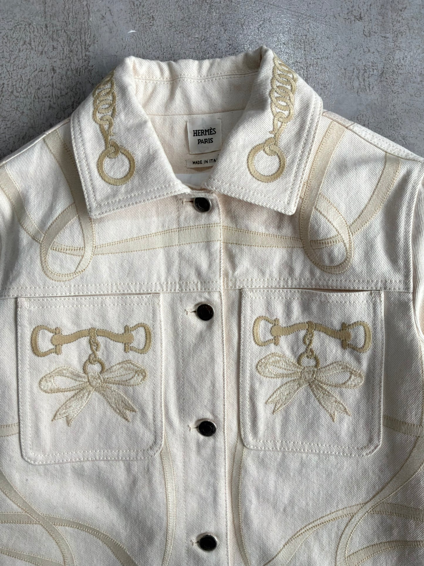 Hermes Embroidered Designs Denim Jacket