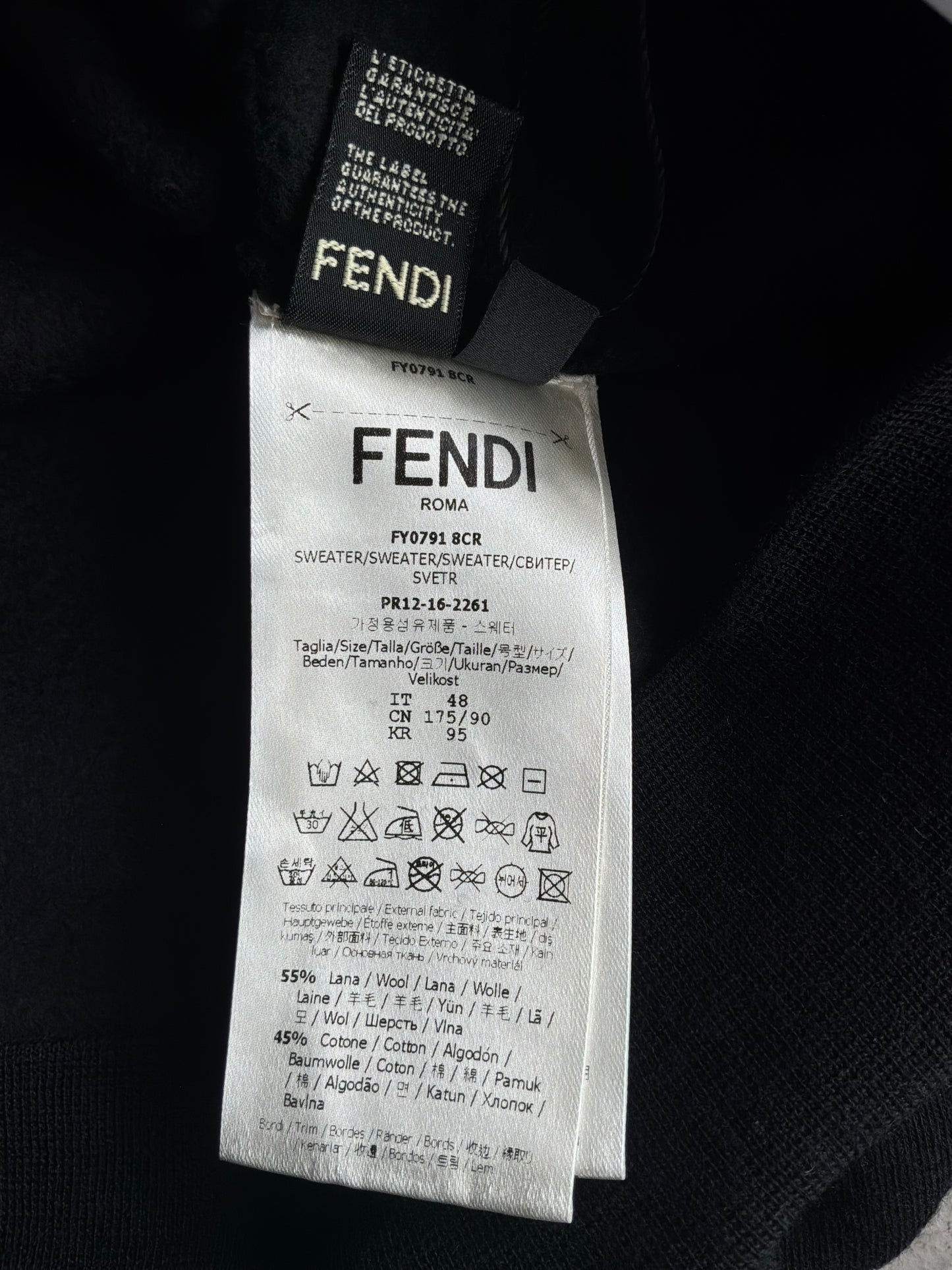 Fendi Karl Lagerfeld Black Crewneck