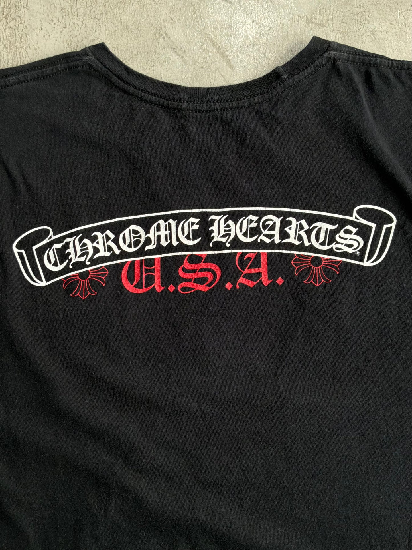 Chrome Hearts USA Scroll Logo Tee