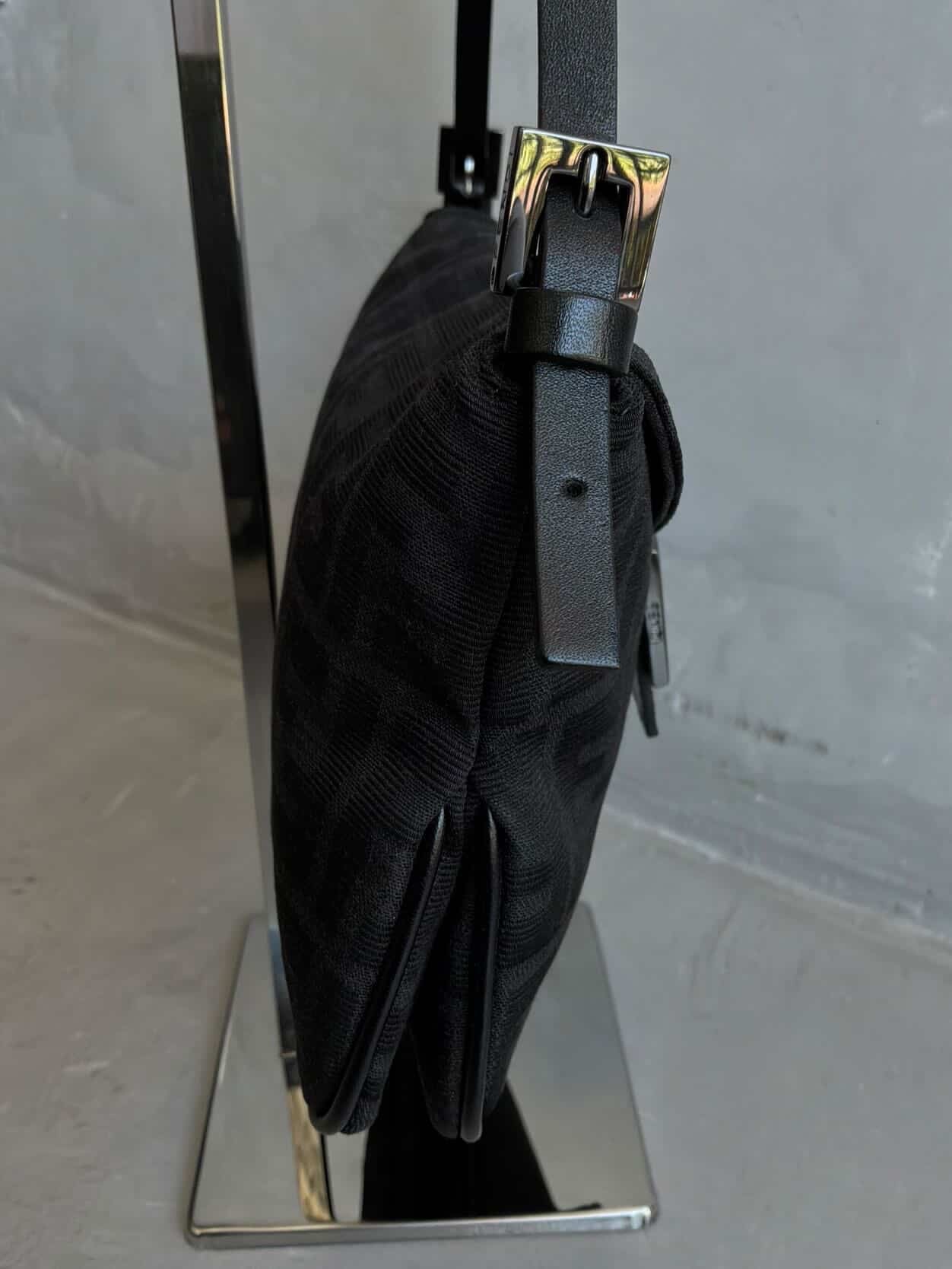 Fendi Black Monogram Baguette Bag