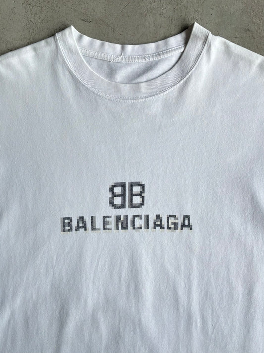 Balenciaga Script Shadow White Tee