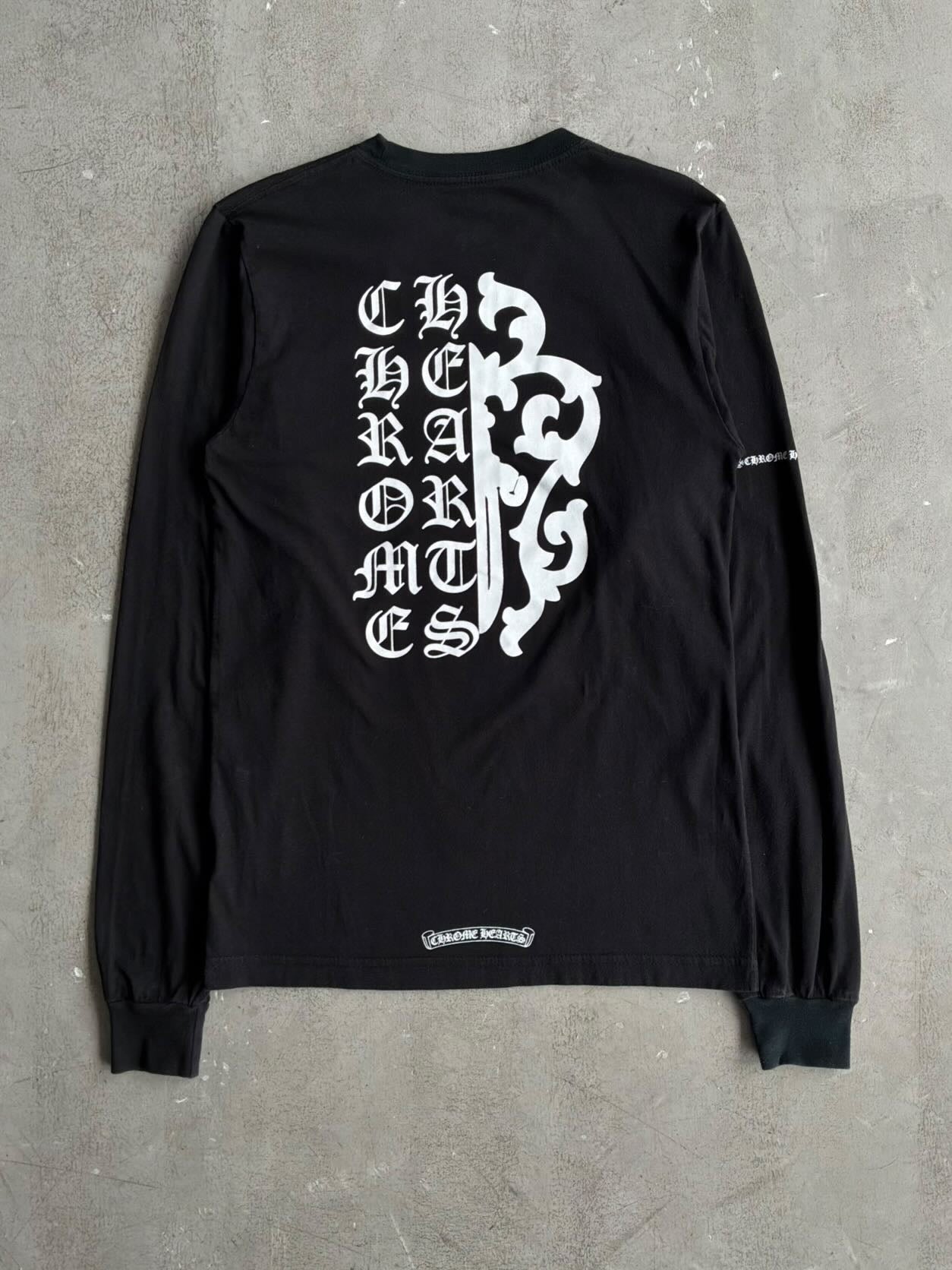 Chrome Hearts Half Script Dagger Black Longsleeves