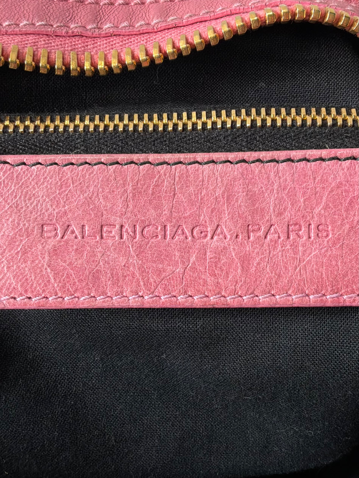 Balenciaga Classic City Pink on Gold Giant 21 Lambskin Bag