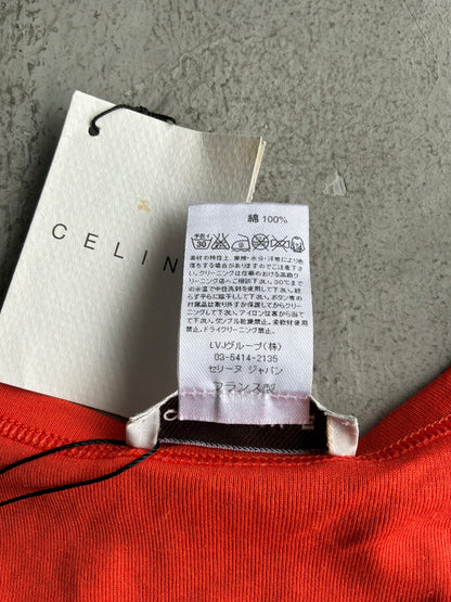 Celine Beaded Logo Orange Blouse