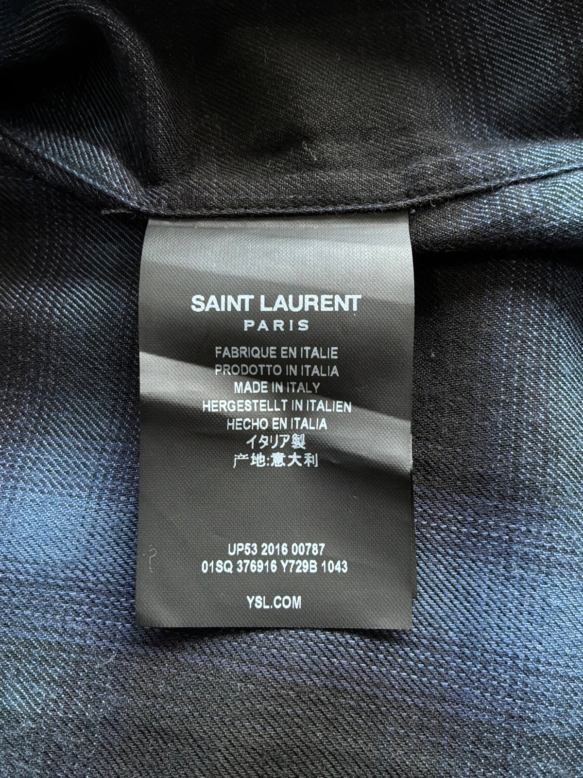 Saint Laurent Paris Checkered Longsleeves Shirt