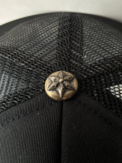 Chrome Hearts Vintage Triple Star Black Trucker Hat