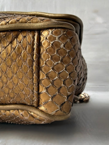 Chanel Gold Python Shiva Flap Bag