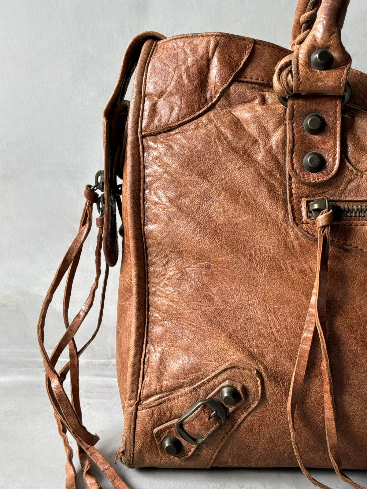 Balenciaga Classic City Rust Brown on Brass Lambskin Bag