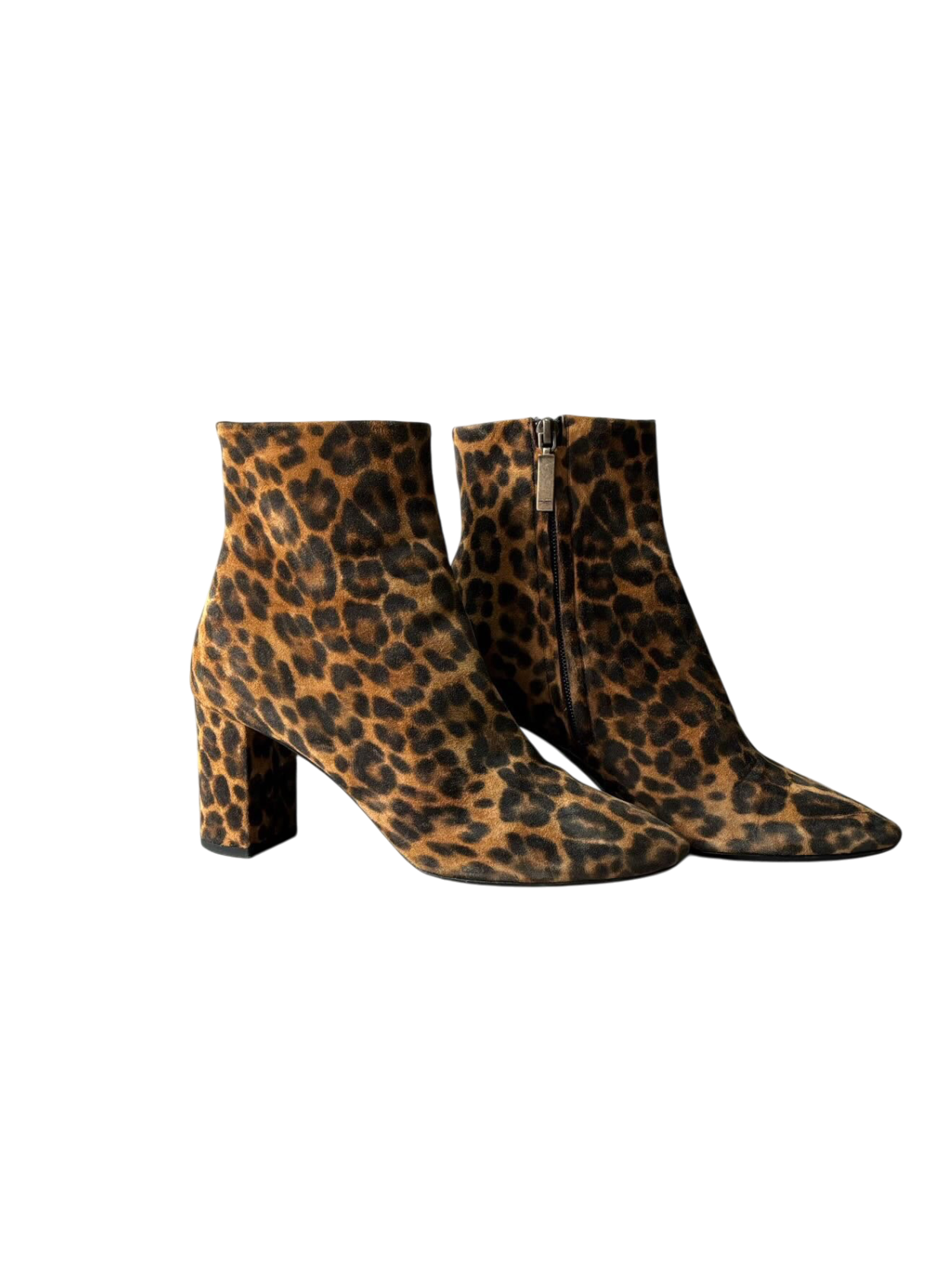 Saint Laurent Paris Suede Lou Leopard Ankle Boot