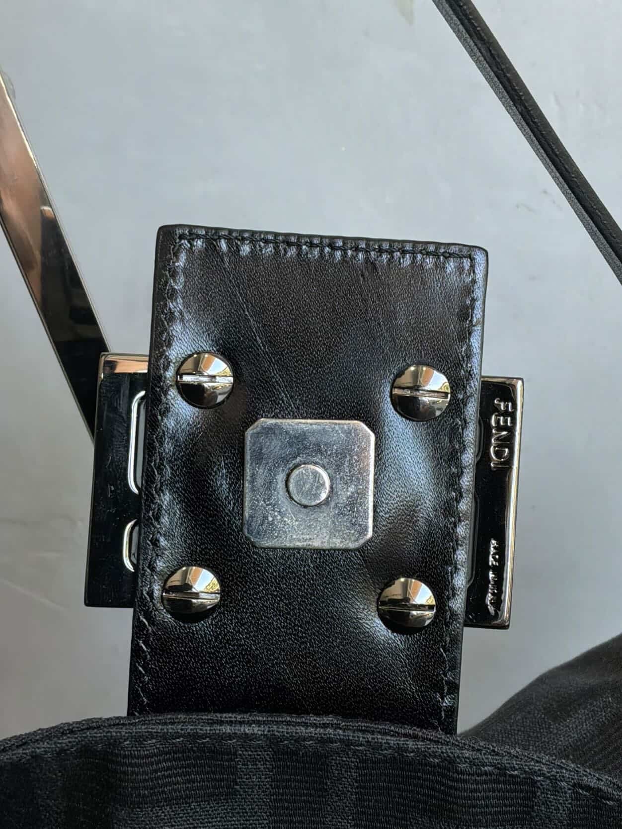 Fendi Black Monogram Baguette Bag