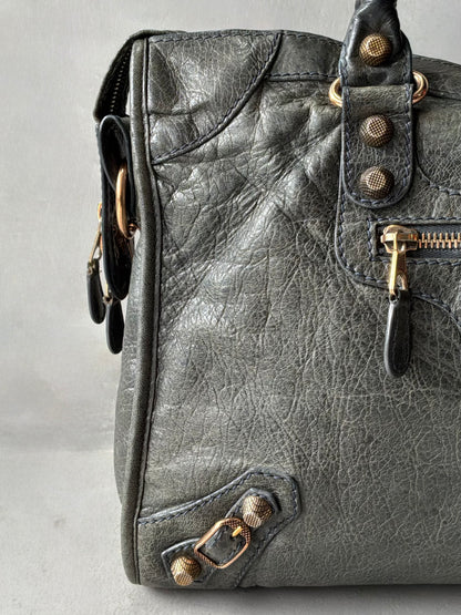 Balenciaga Classic City Gray on Rose Gold Giant 12 Lambskin Bag