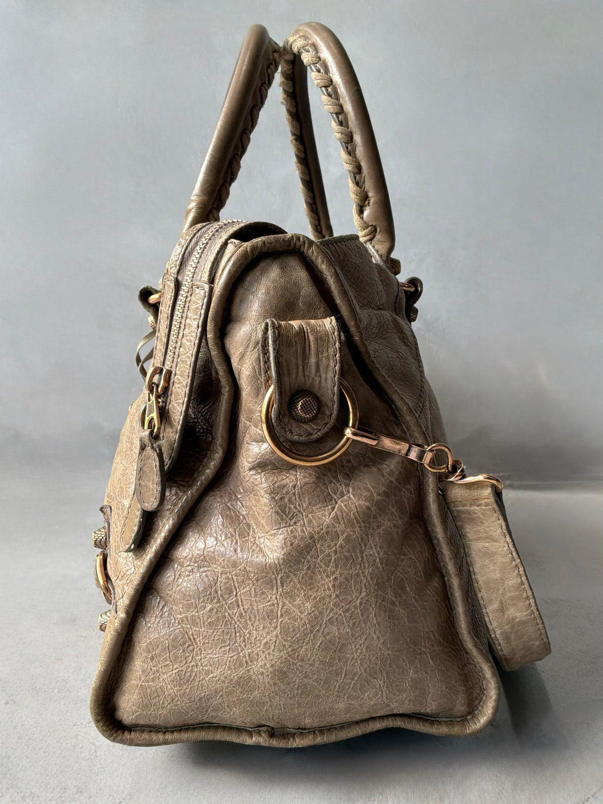 Balenciaga Part Time Taupe on Bronze Giant 12 Lambskin Bag