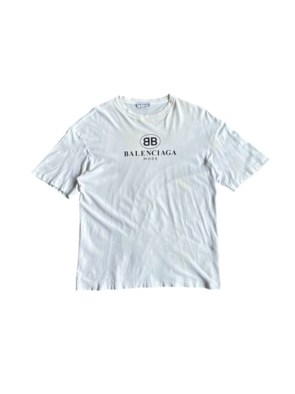 Balenciaga Mode Script White Tee