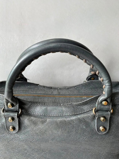 Balenciaga City Gray Lambskin Bag