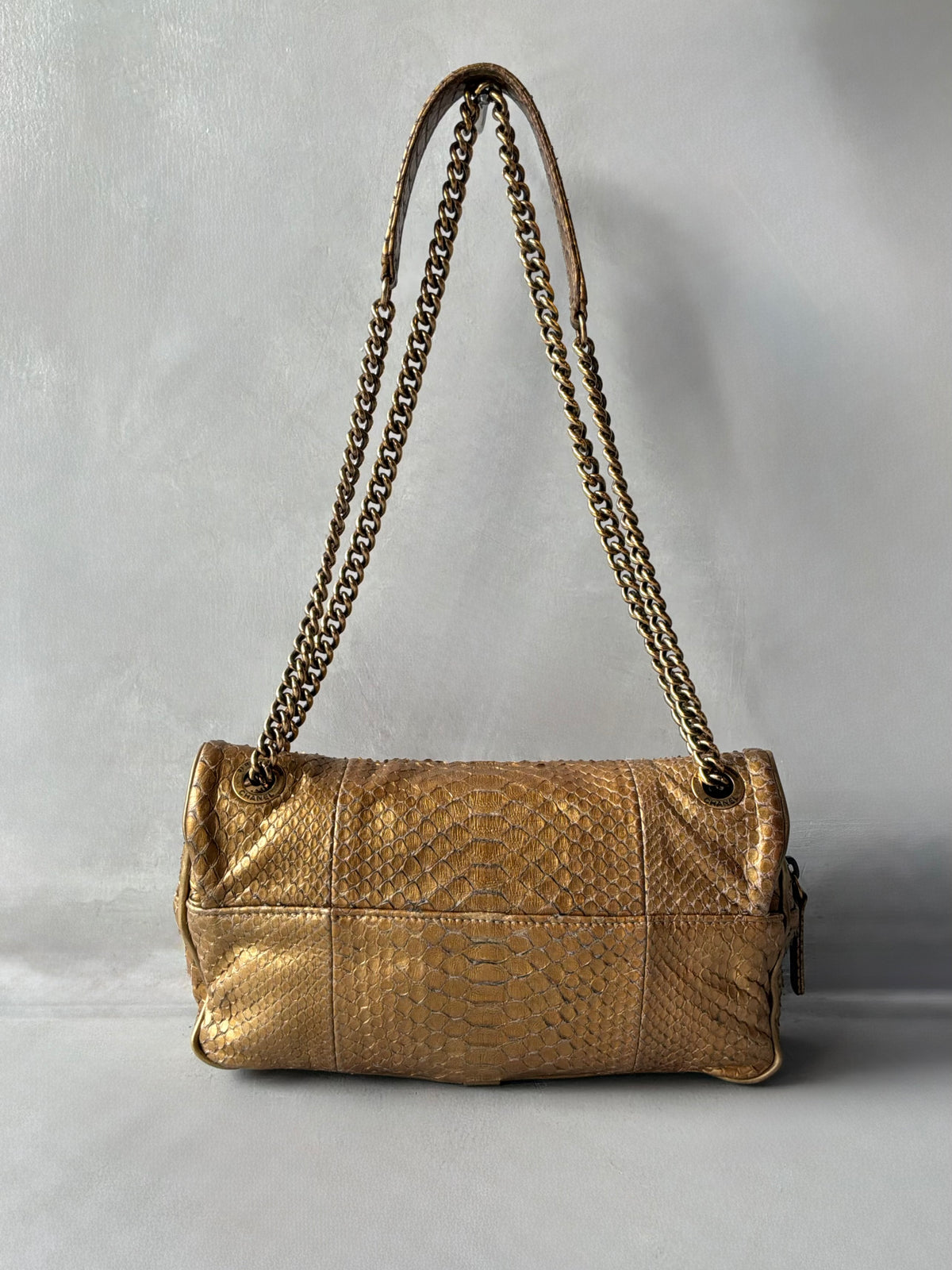 Chanel Gold Python Shiva Flap Bag