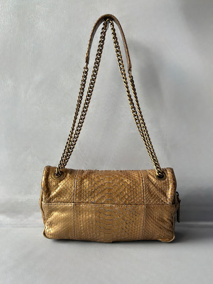 Chanel Gold Python Shiva Flap Bag