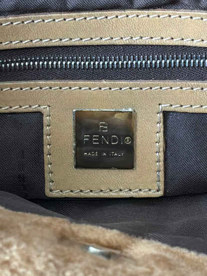 Fendi Beige Faux Fur Crossbody Bag