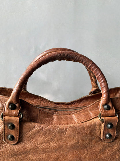 Balenciaga Classic City Rust Brown on Brass Lambskin Bag