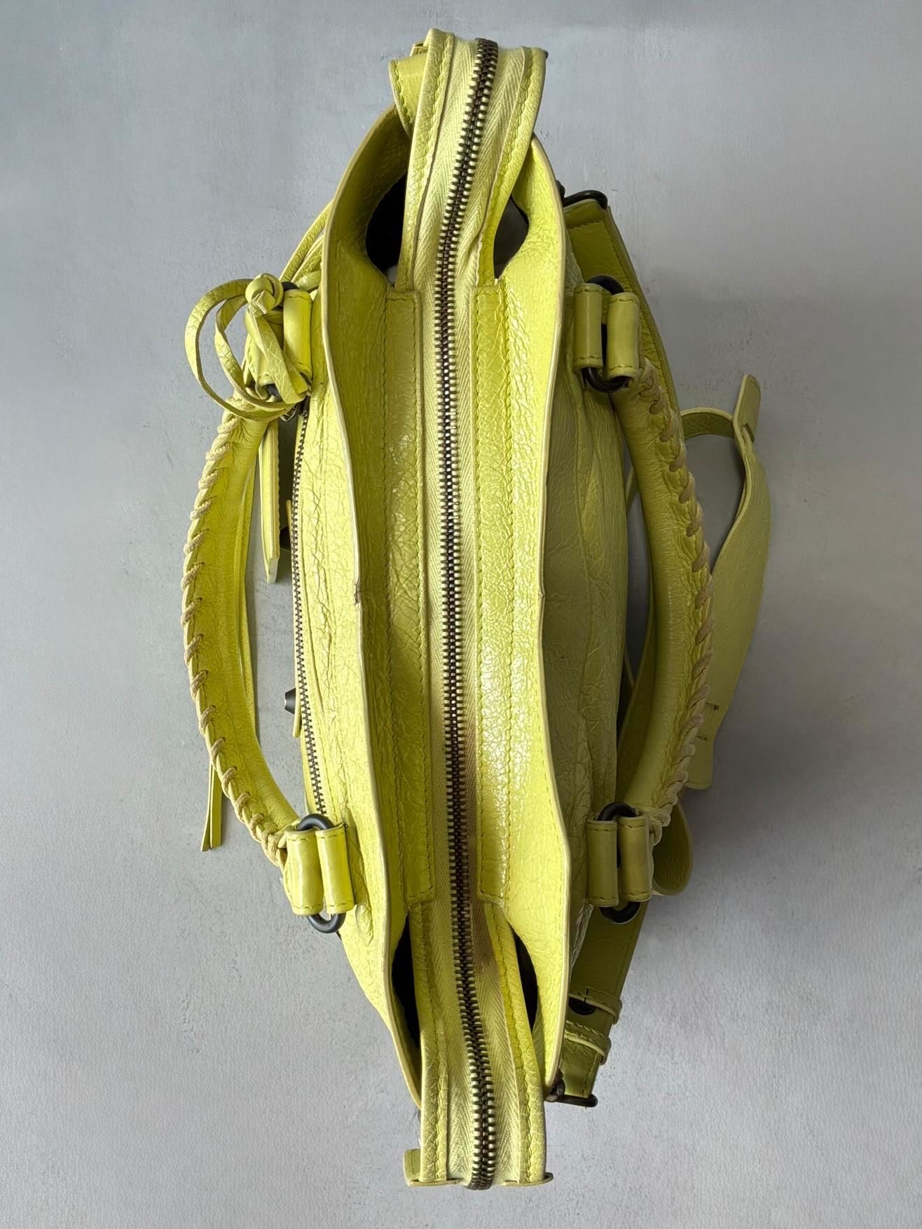 Balenciaga City ‘Town’  Lime Lambskin Bag