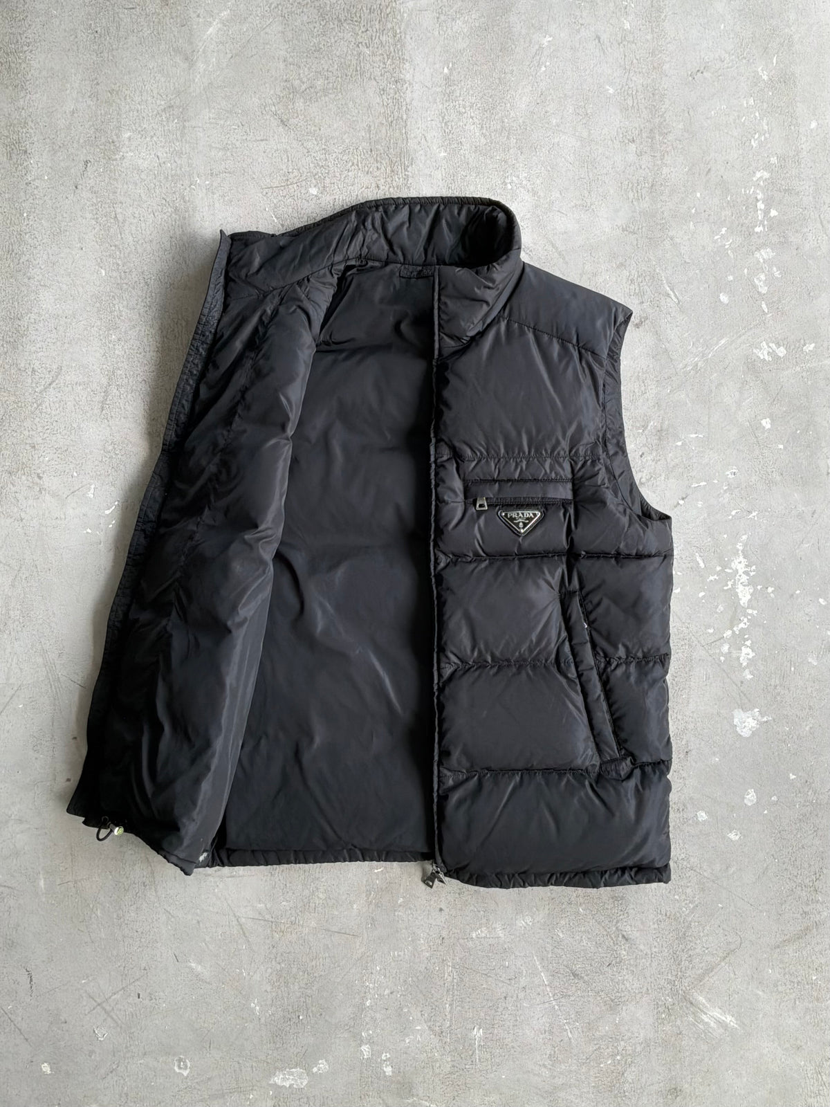 Prada Chest Emblem Puffer Vest