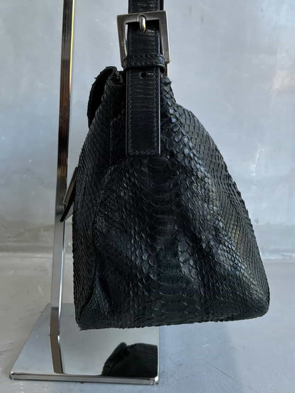 Fendi Python Double Flap Mamma Baguette Bag