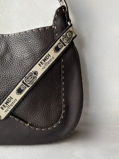 Fendi Selleria Brown Leather Hobo Bag