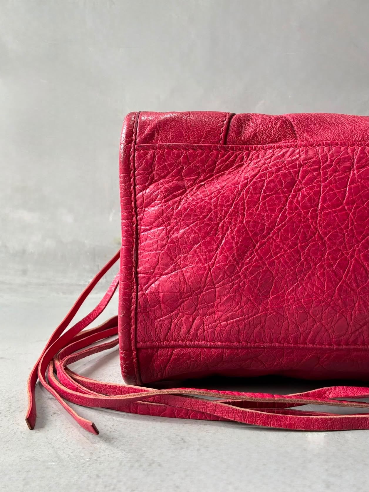 Balenciaga City Red Lambskin Bag
