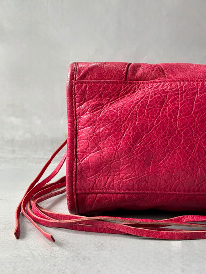 Balenciaga City Red Lambskin Bag