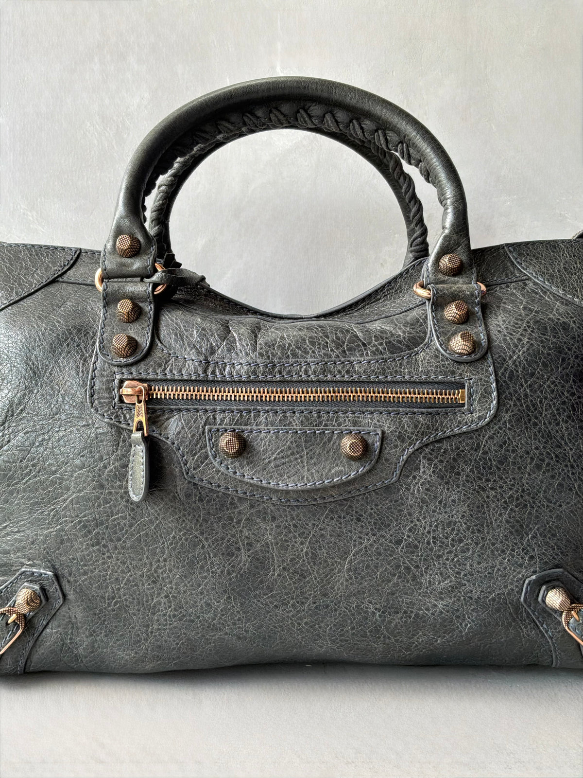 Balenciaga Classic City Gray on Bronze Lambskin Bag