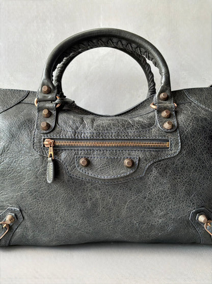 Balenciaga Classic City Gray on Bronze Lambskin Bag